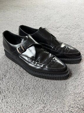 Underground Apollo Pointed Monk-Style Creepers - Men's UK Size 10 - Black - EUC
